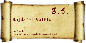 Bajári Vulfia névjegykártya